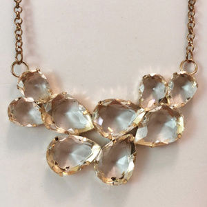 Gold tone and rhinestone statement necklace